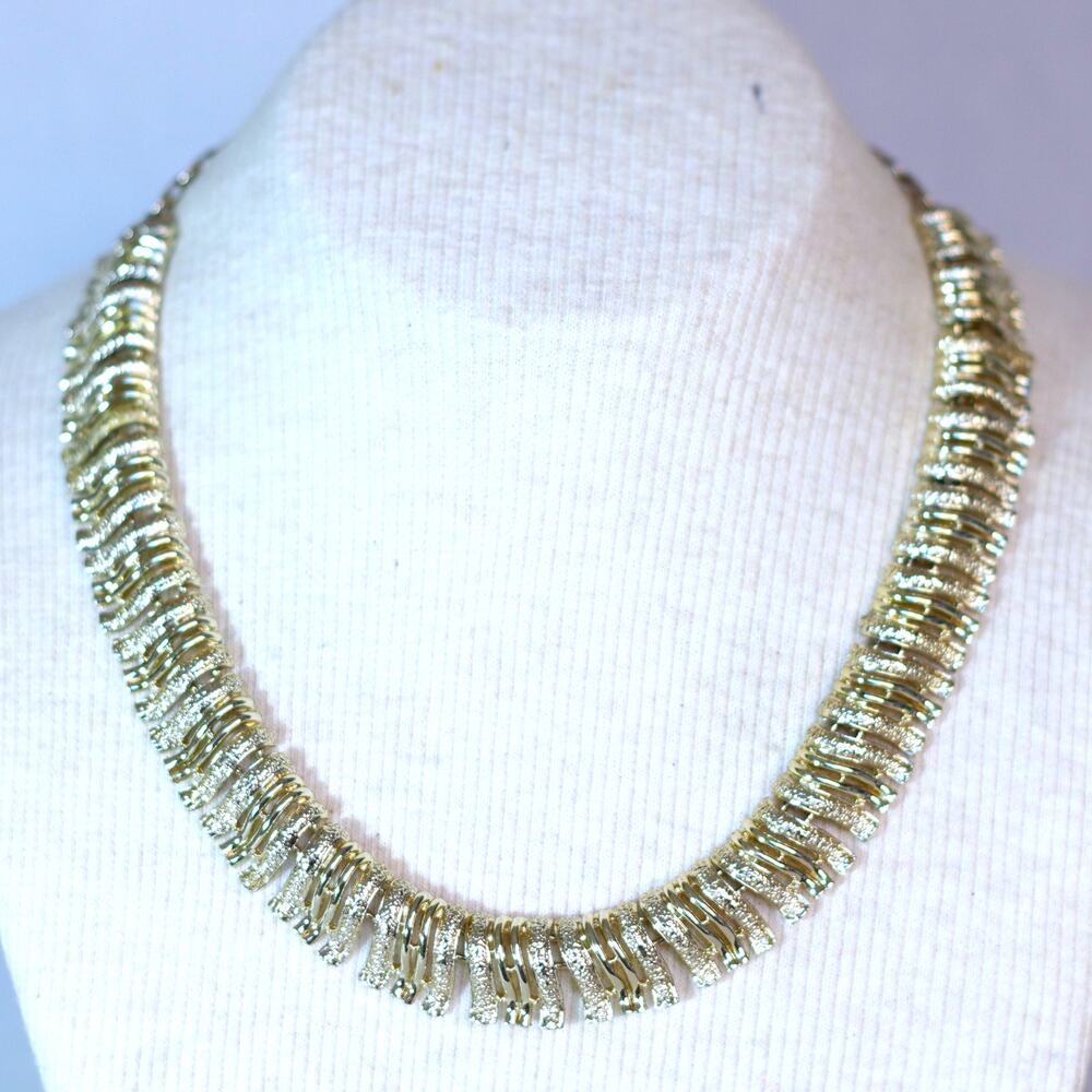 💎Choker Necklace Gold Tone Spike Links Extension Chain Hook Closure